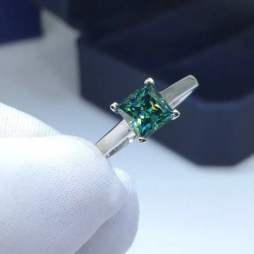 Anello solitario carati - carati, blu