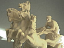 Scultura classica Quadriga romana gladiatore cavalli scultore G. Ruggeri vintage