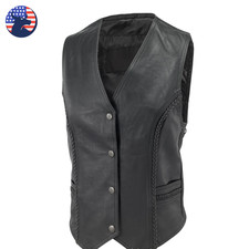 Gilet donna vintage pelle di