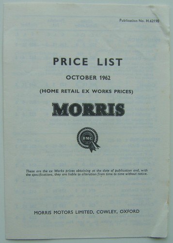Listino prezzi morris mini - listino,