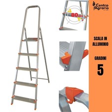 Scala in alluminio Stella con 5 gradini scaletta pieghevole interno esterno
