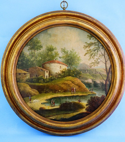 Dipinto olio tavola - olio, su