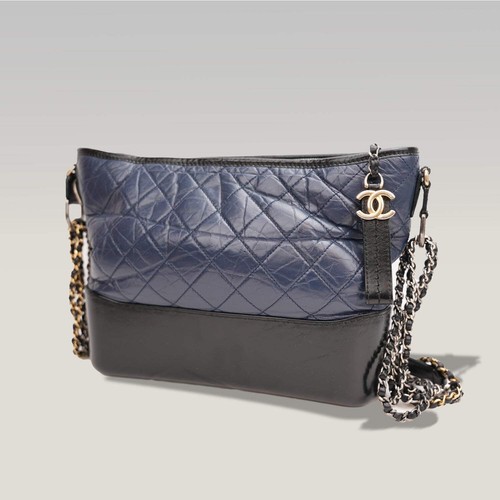 Chanel hobo blu navy nero - blu, e