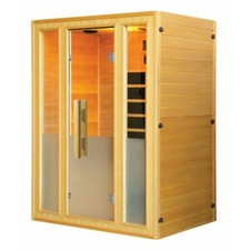 Sauna Infrarossi cm 142X107xH190 da 3 posti porta in vetro cromoterapia radio |2