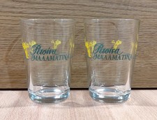 MALAMATINA VINO GRECO RETSINA PUBBLICITÀ SET DI DUE BICCHIERI