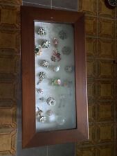 TAVOLINO IN LEGNO NOCE ARTE POVERA, CON BACHECA E VETRO