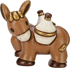 ® - Asinello Marrone Con Fiaschi - Statuine Presepe Classico - Ceramica - I Clas