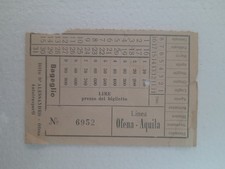 Biglietto Autobus Anni 60/70 , Linea Ofena / Aquila