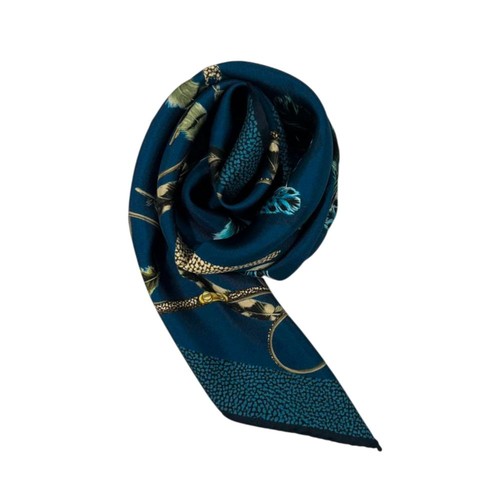 Sciarpa donna seta blu