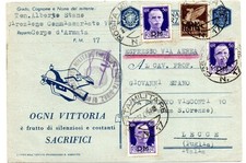 AEREO-ESPRESSO DELLA POSTA MILITARE 17- CON  FRANCOBOLLI PM--POSTA MILITARE--3