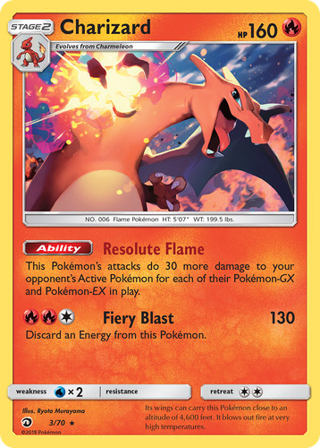 Charizard holo raro - charizard, 3/70