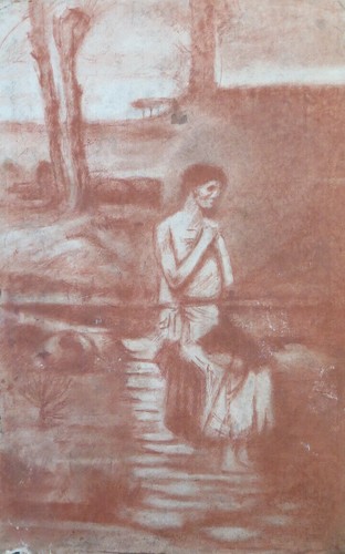 Disegno antico sanguigna - disegno,