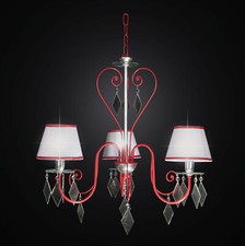 Lampadario moderno rosso e