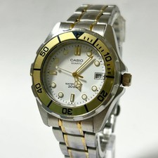 Orologio subacqueo CASIO EFL-200 oro argento cinturino originale condizione t...