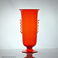 Pauly, vaso in vetro da studio arancione di Murano "Tango"