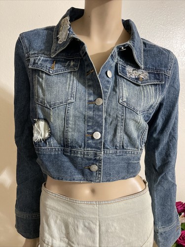 Jeans blu denim bottoni pizzo