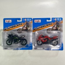 Lotto Moto Maisto Kawasaki Ninja H2R Nero e Ninja ZX-14 Rosso 1:18 Diecast