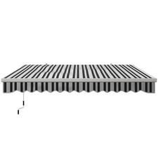 Outsunny Tenda da Sole Estensibile per Esterno con Manovella Blu e Bianca