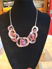 Collana donna  Rosa / Argento collier colletto semi rigida 