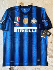 Maglia Casa Inter Zanetti tg. XL  anno 2010-2011 con tutte le patch del Triplete