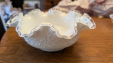 Fenton Milk-Glass Silver Crest