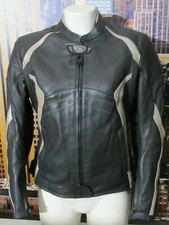 GIUBBOTTO GIACCONE GIACCA DONNA IN PELLE IXON TG. 5 NERO + PROTEZIONI X MOTO