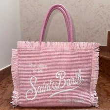 Borsa MC2 Saint Barth in paglia rosa 32x24x13cm