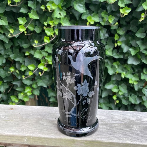 Vaso vetro nero art - , deco