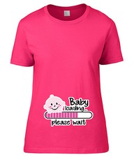 T-SHIRT donna gravidanza premaman BABY LOADING ROSA FEMMINA bambino new!