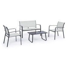 SET SALOTTO ACCIAIO GIARDINO