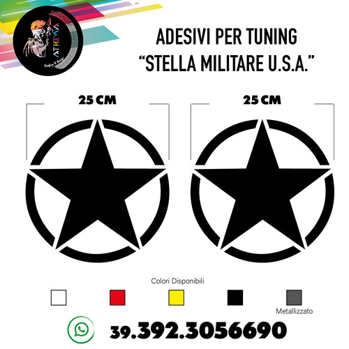 Adesivo stella militare - stella, us