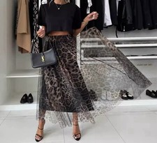 Gonna larga chiffon con - larga, in