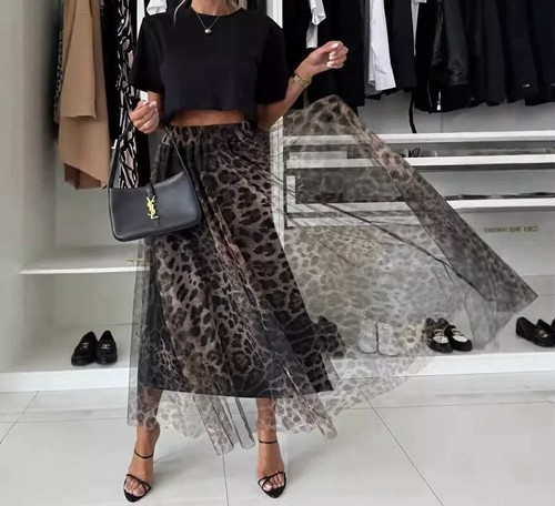 Gonna larga chiffon con - gonna, in