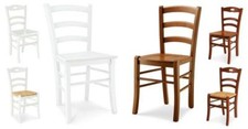 Sedia legno stile classico diversi modelli color bianco opaco e noce lucido |15