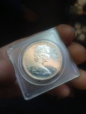 1965 CANADA UK Regina Elisabetta II Voyagers piccole perline proof come 80% argento 1$