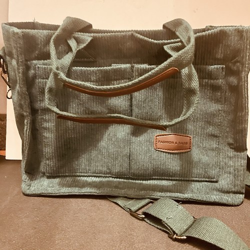 Borsa tote verde manico