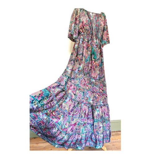 Maxi abito rosa blu lungo - , s