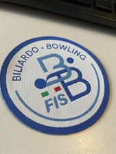 Patch termoadesiva o ricamo FISBB, Federazione Italiana Sport Biliardo e Bowling