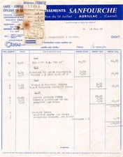 1960 CAFES CONFISERIE EPICERIE EN GROS ETS SANFOURCHE A AURILLAC - M. TYSSAND