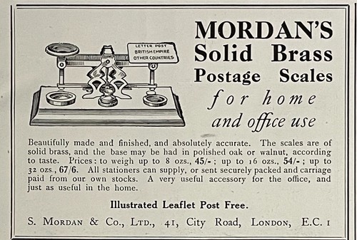 1919 mordan co - 1919, bilancia