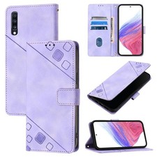 Custodia per telefono in pelle goffrata Skin Feel per Samsung Galaxy A70 / A70s
