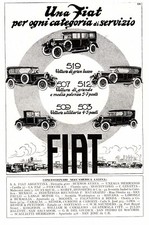 PUBBLICITA' 1926 FIAT AUTO CARS 509 507 512 509 503  BOGOTA' LIMA HAVANA LA PAZ
