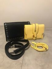 2 Borse bag Pochette Nera Eco Pelle + gialla eco pelle