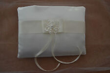 CUSCINO PORTAFEDI MATRIMONIO con nastro in raso e fiore NEW! Wedding ring pillow