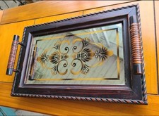 vassoio in legno vintage con