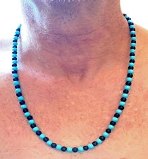 Collana pietre dure varie da uomo donna in acciaio lunga 60 cm di perle colorate