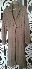 Cardigan Cappottino traforato Beige Donna Made in Italy