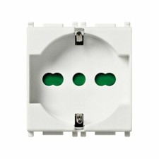 Presa SCHUKO BIPASSO UNIVERSALE 10/16A Vimar 14210 originale BOX 10 Pz