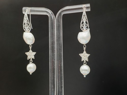 Orecchini donna pendenti perla - donna,