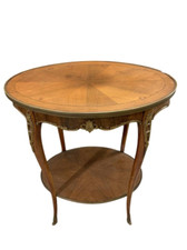 Antico tavolino ovale Parigi in noce con bronzi dorati epoca Napoleone III